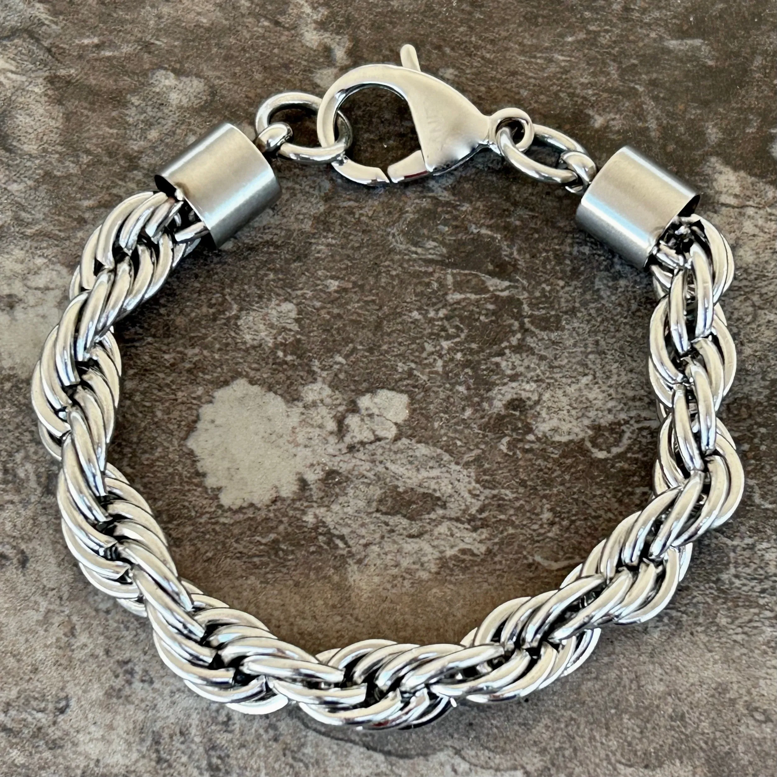 10MM Rope Chain Bracelet- Polished - B62