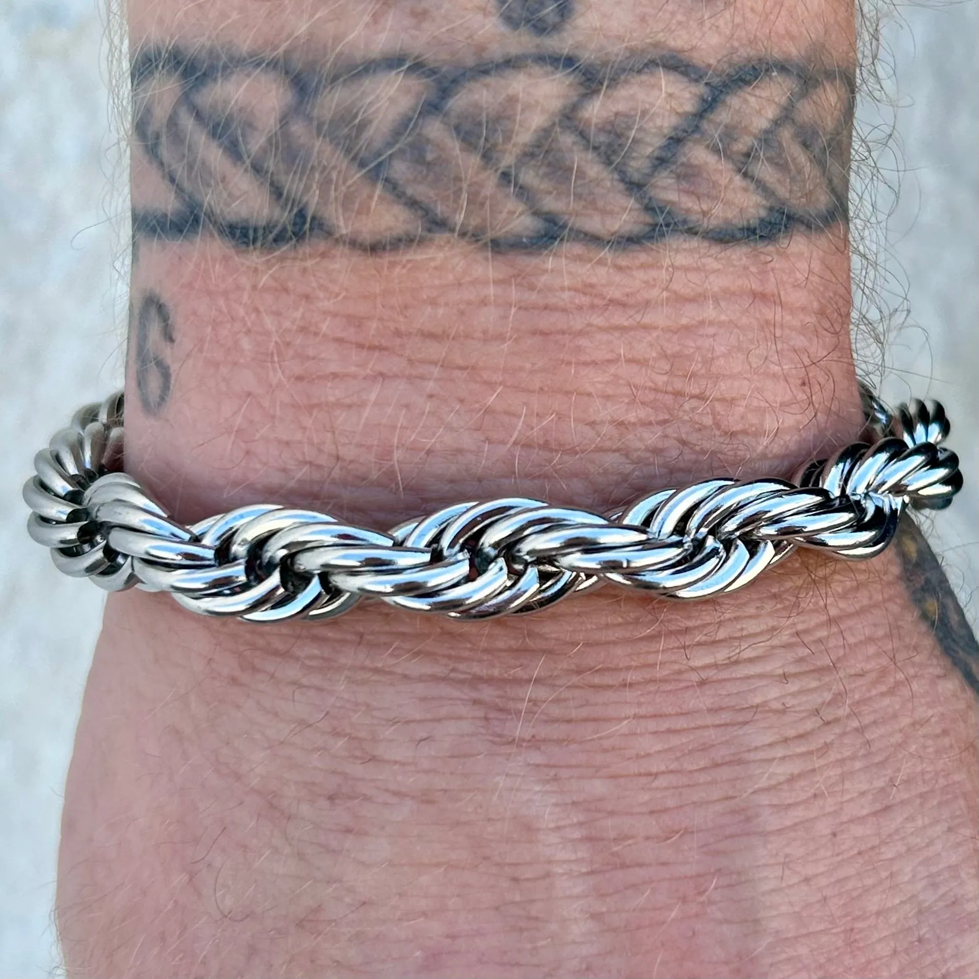 10MM Rope Chain Bracelet- Polished - B62