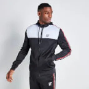 11 Degrees Colour Blocked Taped Piping Hoodie - Black/White