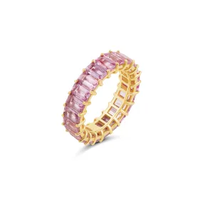 14k Gold Pink Sapphire Eternity Ring