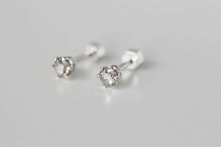 14k Real Solid Gold Delicate Cz or Natural Rose Cut Diamond Tragus Helix Conch Cartilage Barbell Earring Piercing