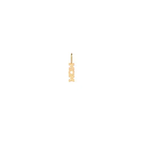 14k tiny MOM charm pendant