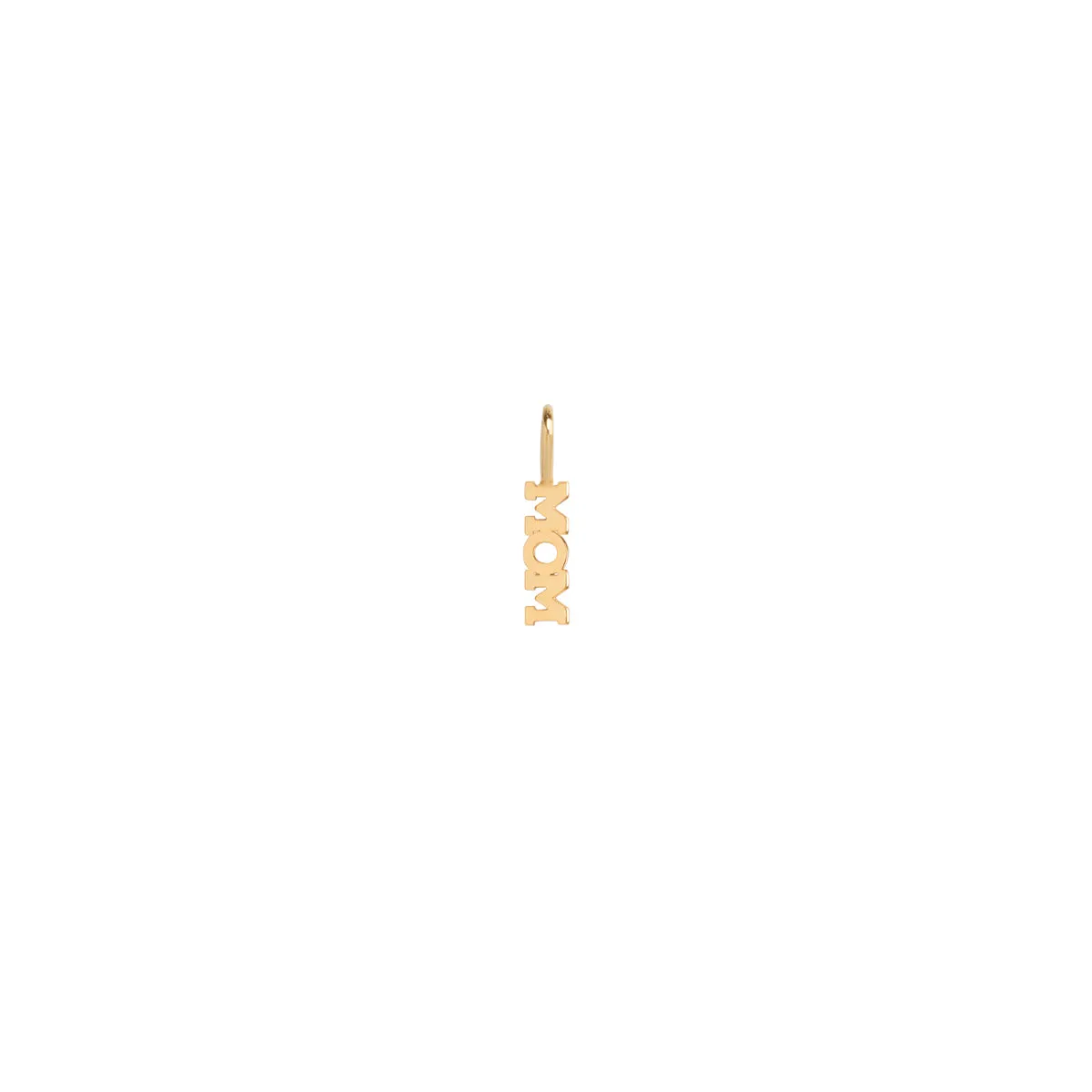 14k tiny MOM charm pendant