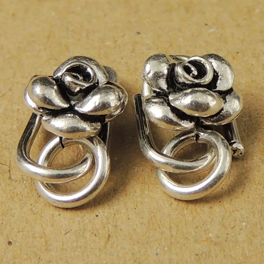 925 Sterling Silver Vintage Rose S-Clasp for Handmade DIY Jewelry Making Project