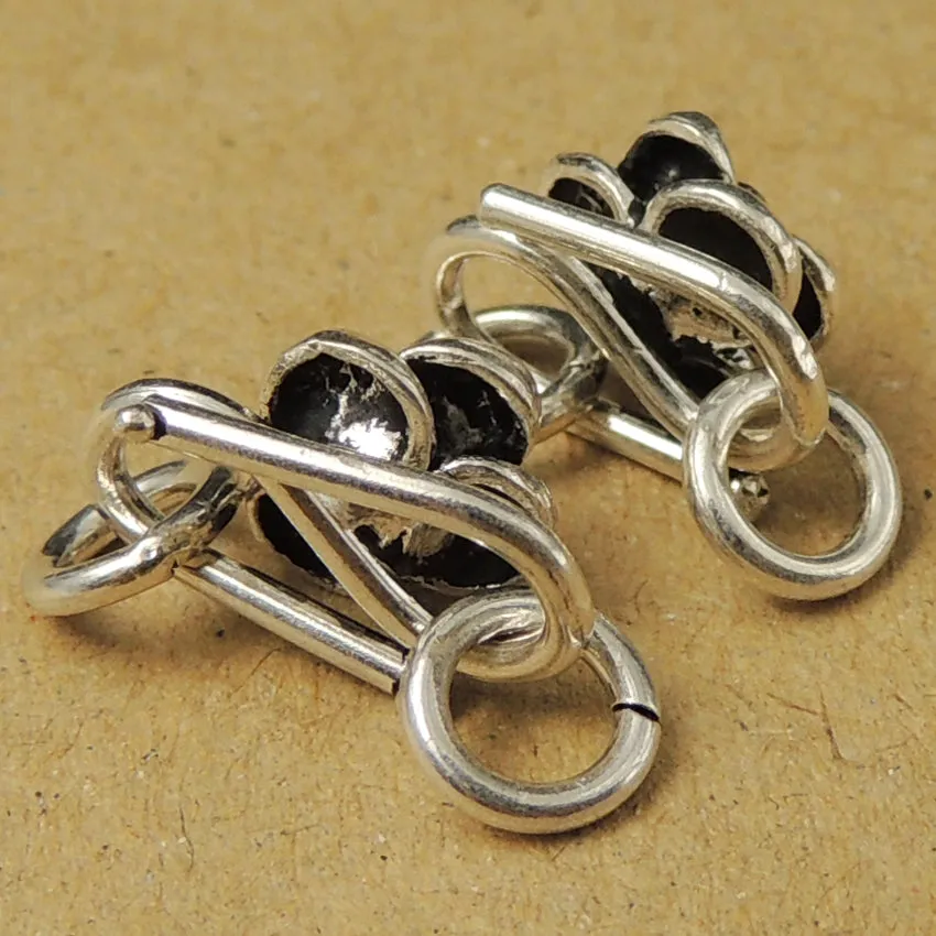 925 Sterling Silver Vintage Rose S-Clasp for Handmade DIY Jewelry Making Project