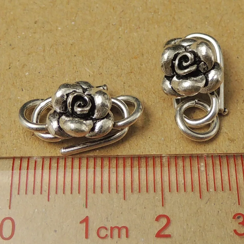 925 Sterling Silver Vintage Rose S-Clasp for Handmade DIY Jewelry Making Project