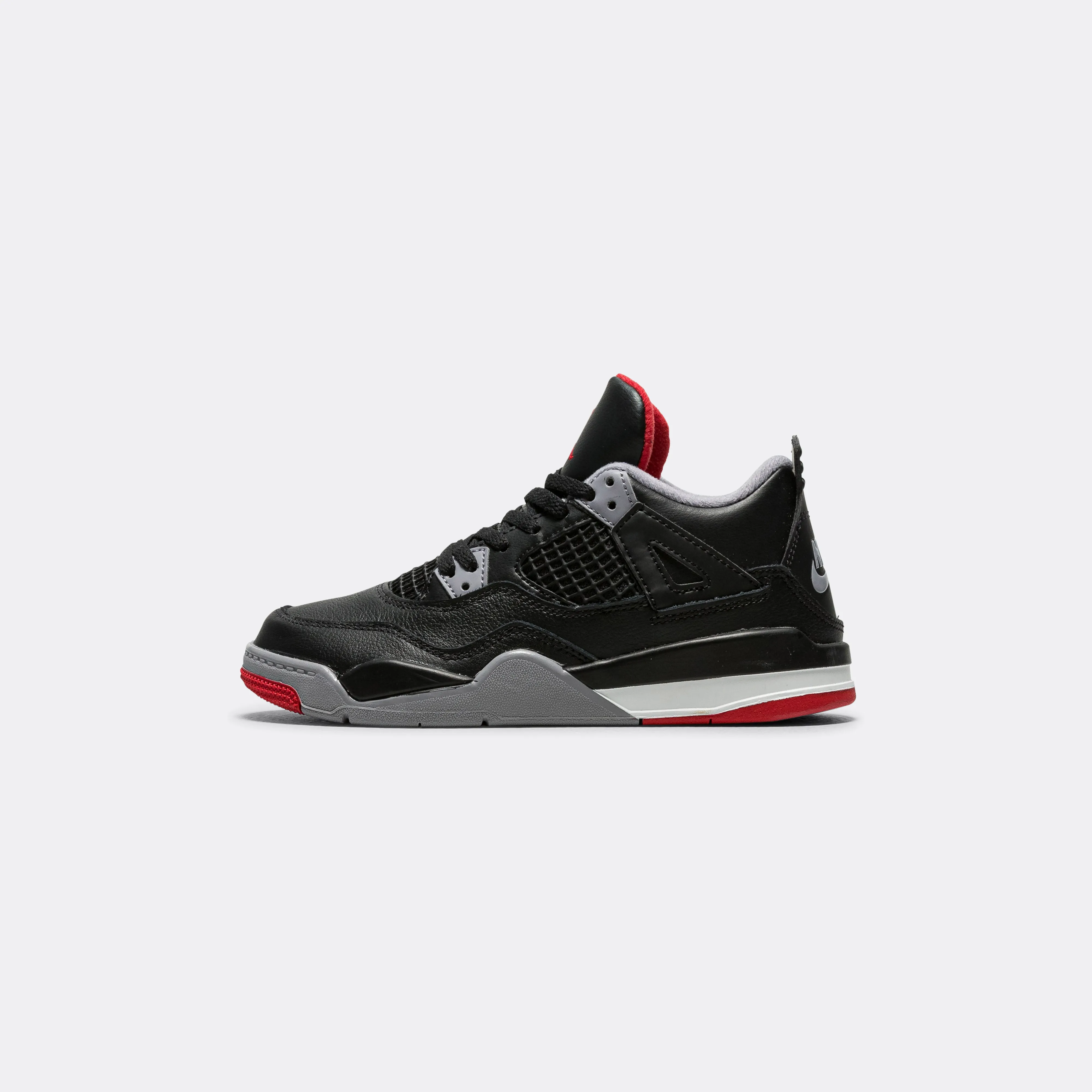 Air Jordan 4 Retro (PS) - Black/Fire-Red Cement Grey