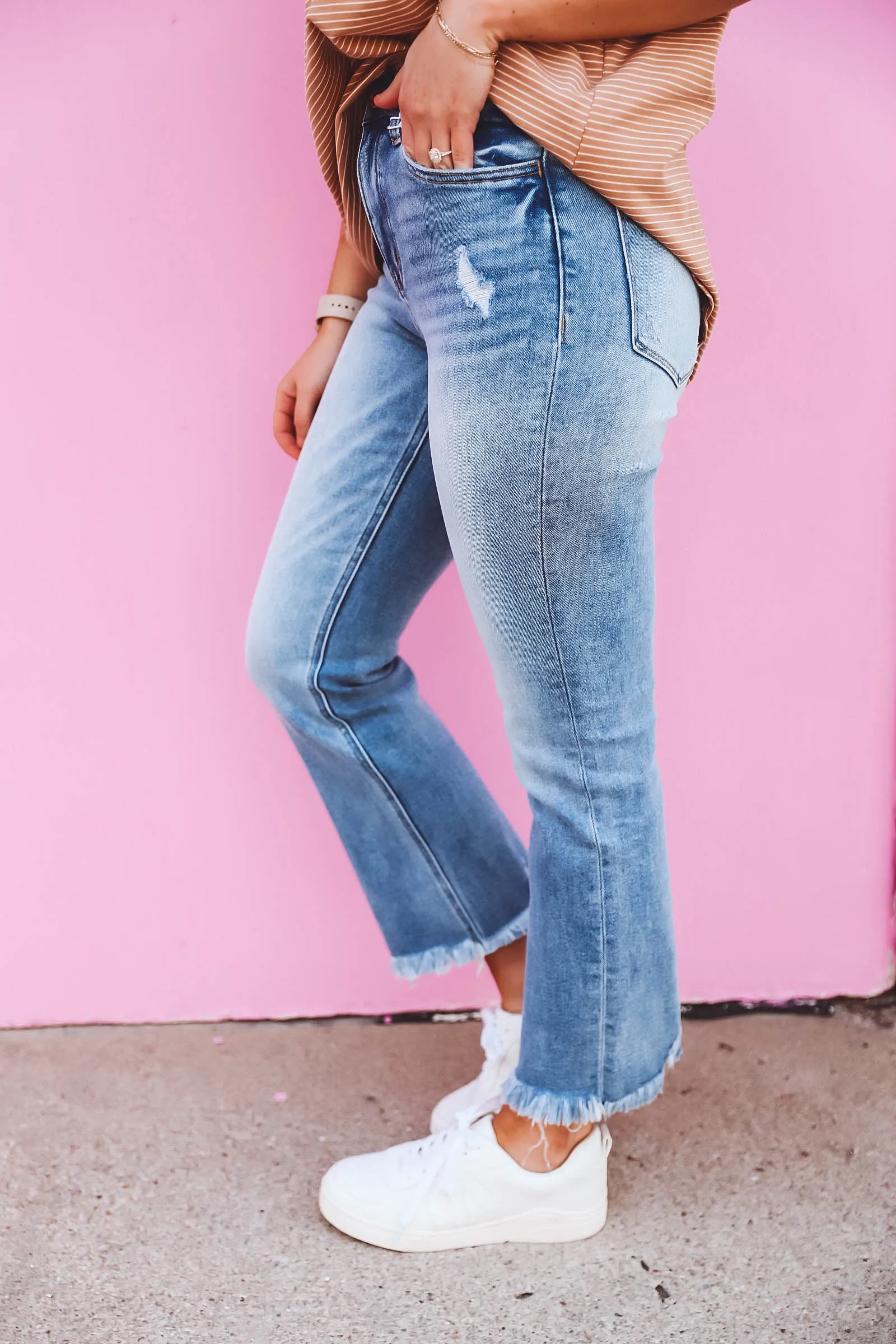 Amber High Rise Kick Flare Denim