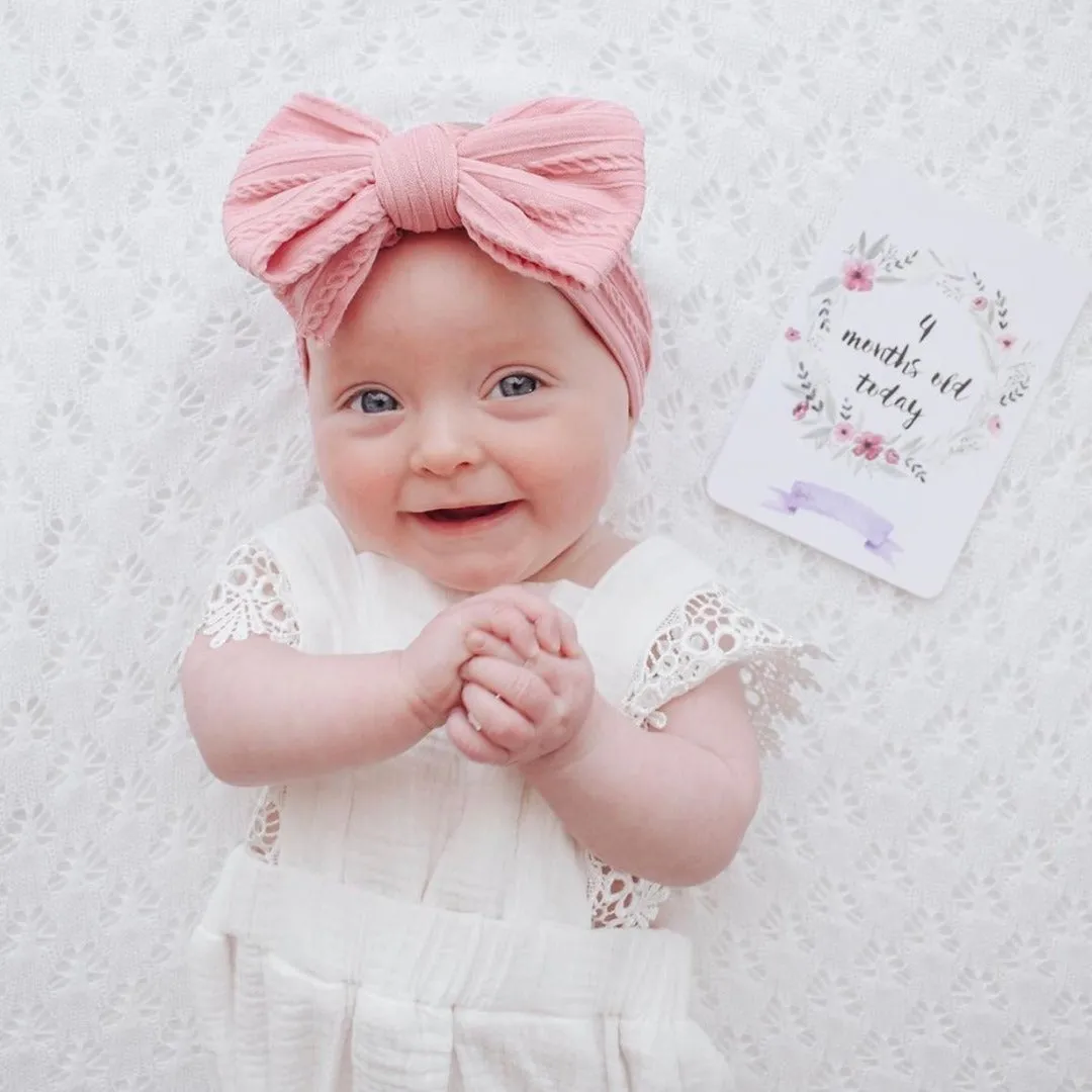 Baby Top Knot Double Bow Headband Fern Green