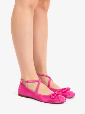 Ballerine in raso fuxia