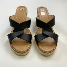 Black Sandals Heels Wedge Clothes Mentor, Size 7.5