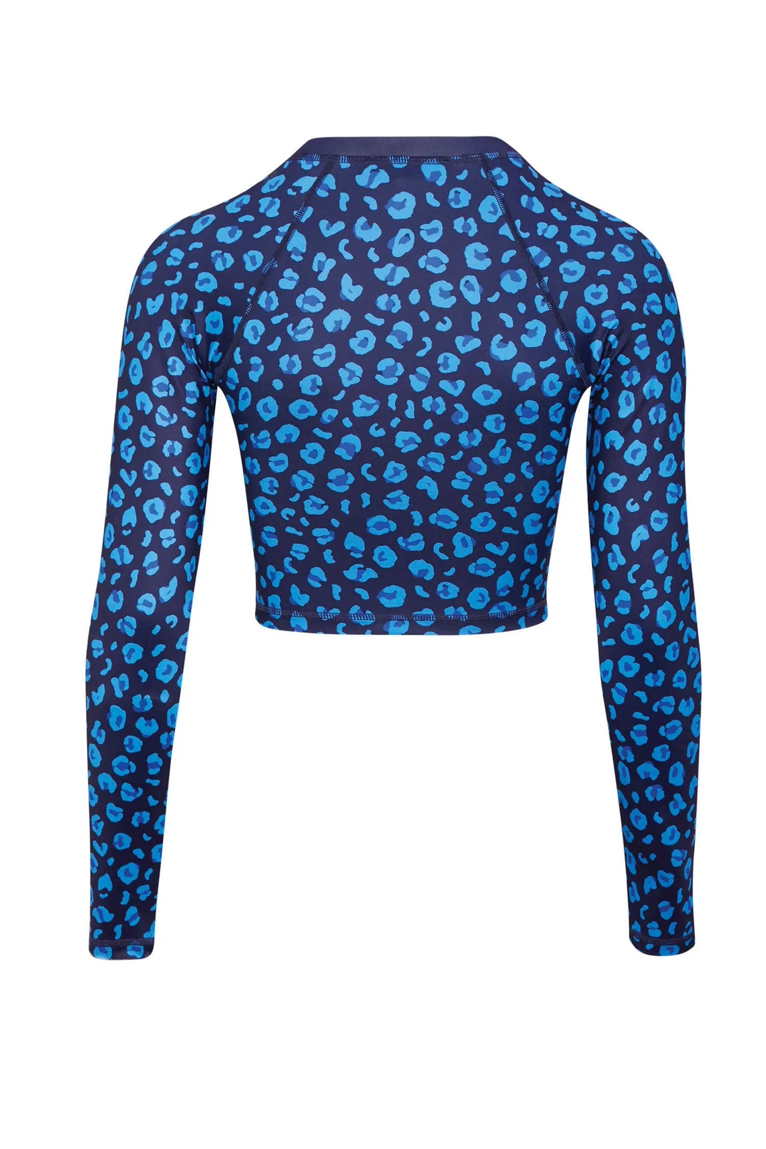 Blue Animal Cropped Athleisure Top