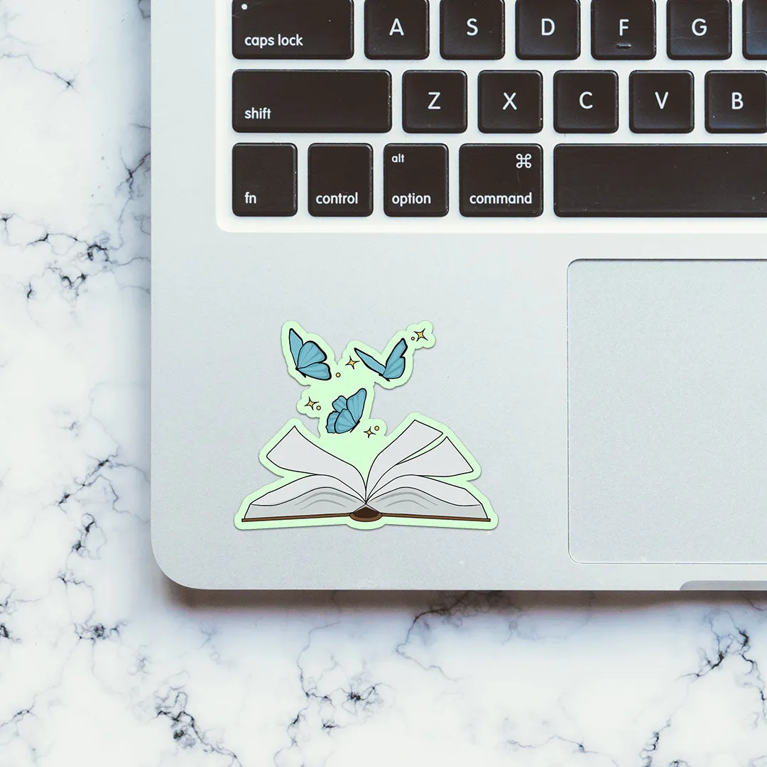 Book And Butterfly Sticker