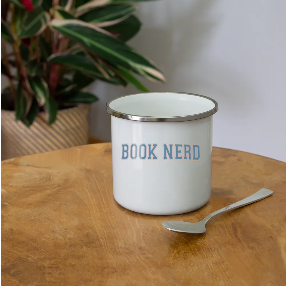 Book Nerd: Stainless Steel Enamel Camper Mug for Literature Lovers