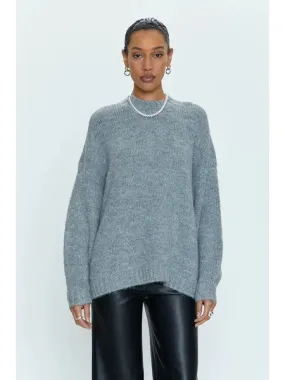 Carlen Mock Neck Sweater ~ Heather Grey