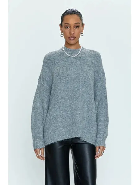 Carlen Mock Neck Sweater ~ Heather Grey