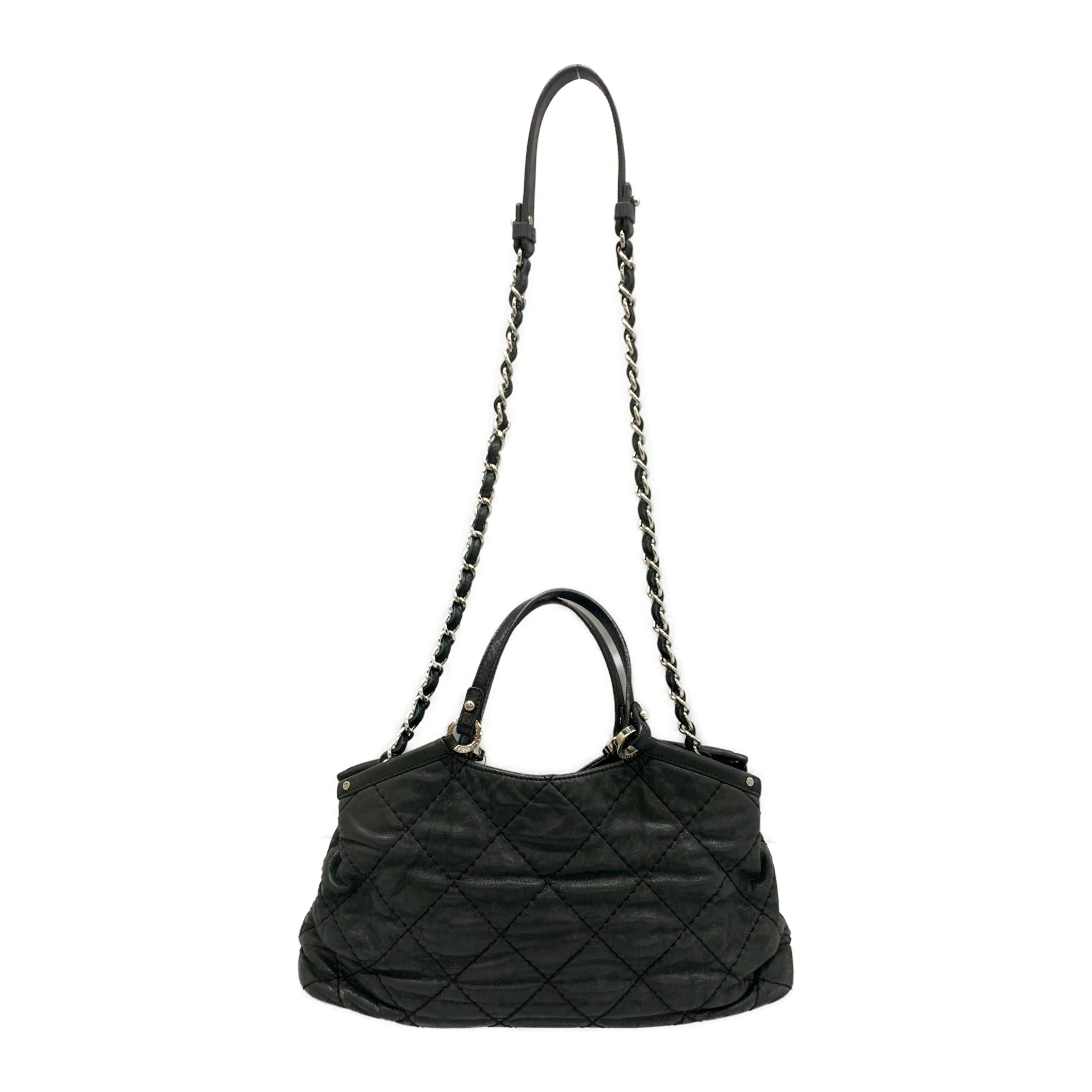 #CHANEL/MATELASSE/Hand Bag/BLK/Cowhide/Plain/A67045