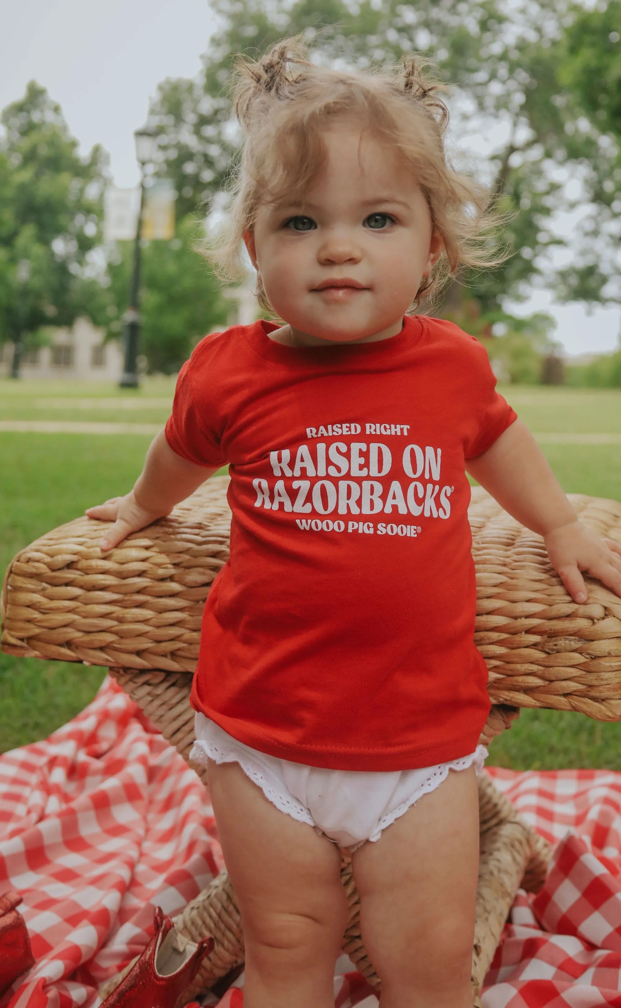 charlie southern: raised on razorbacks kids tee