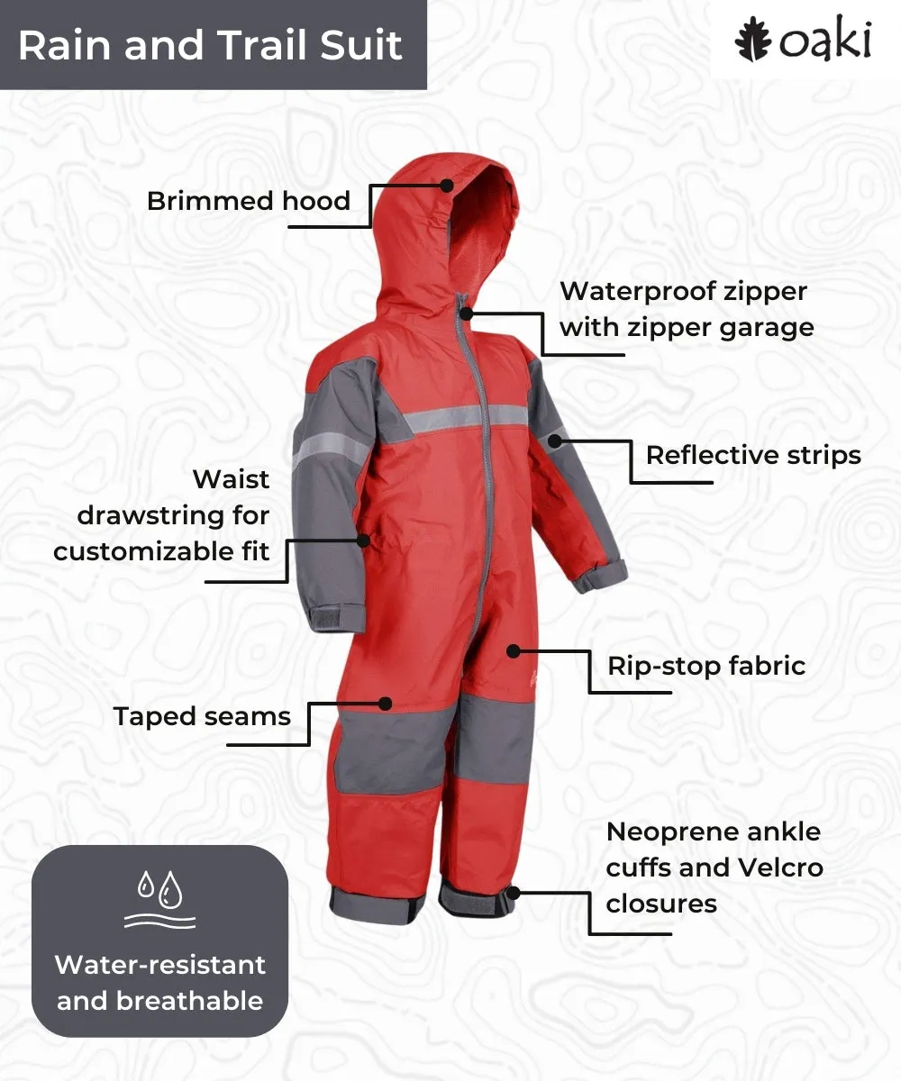 Children's Rain/Trail Suit, Fiery Red