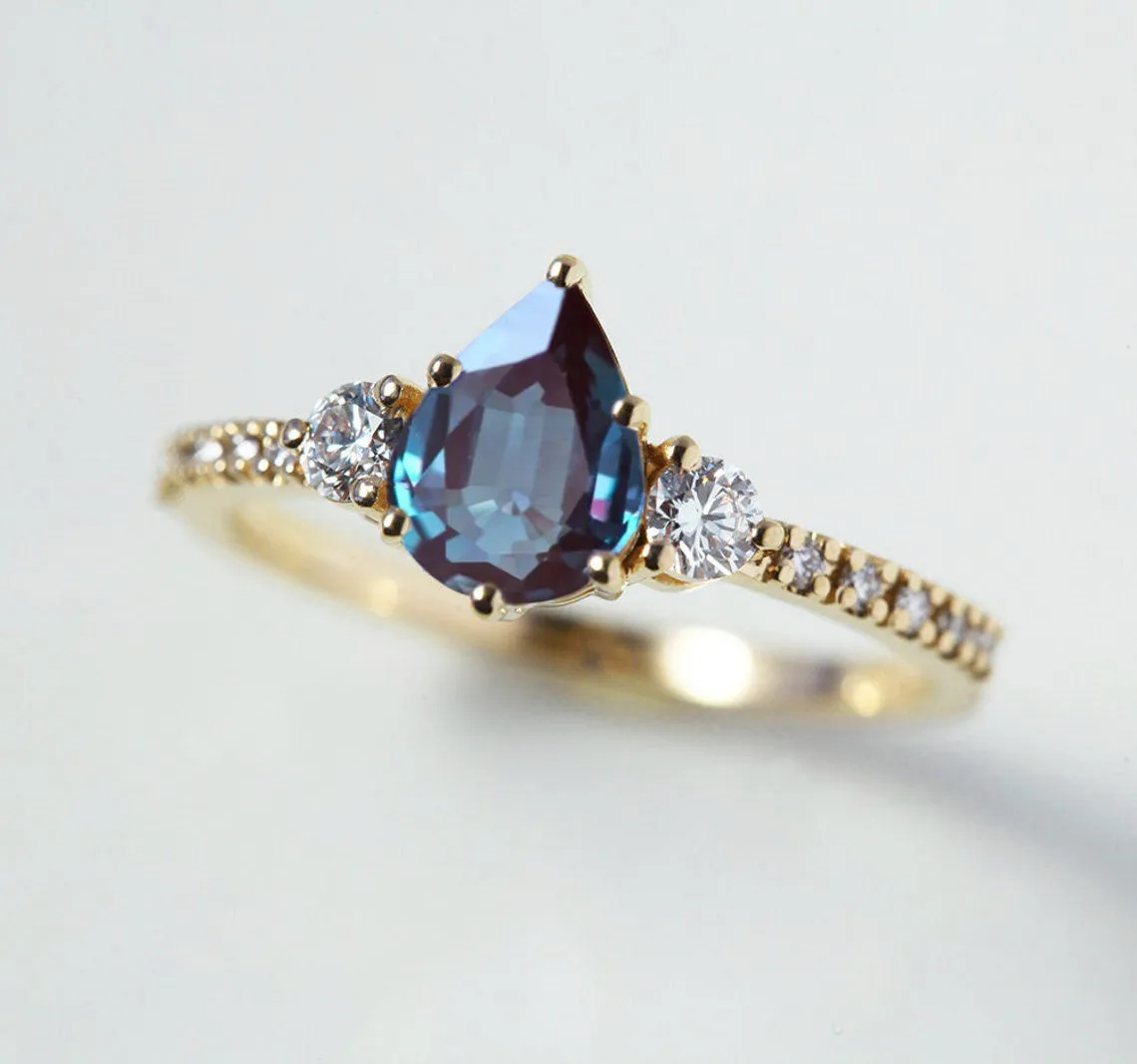 Claudia Pear Alexandrite Ring