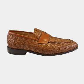 Clearance | Ugo Vasare Brown Woven Loafers - Goodyear Welt