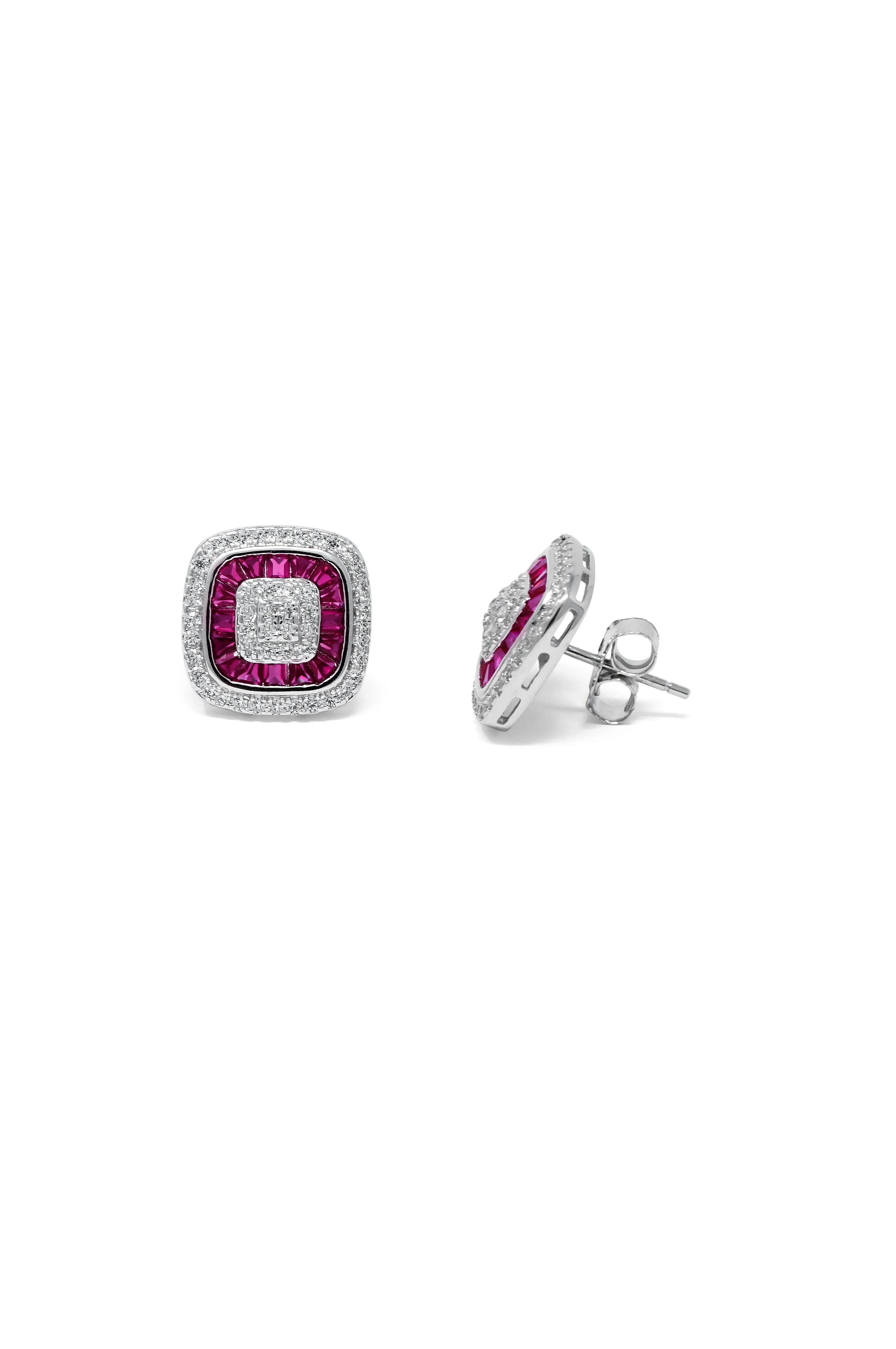 Color Maze Statement Sterling Silver Stud Earrings