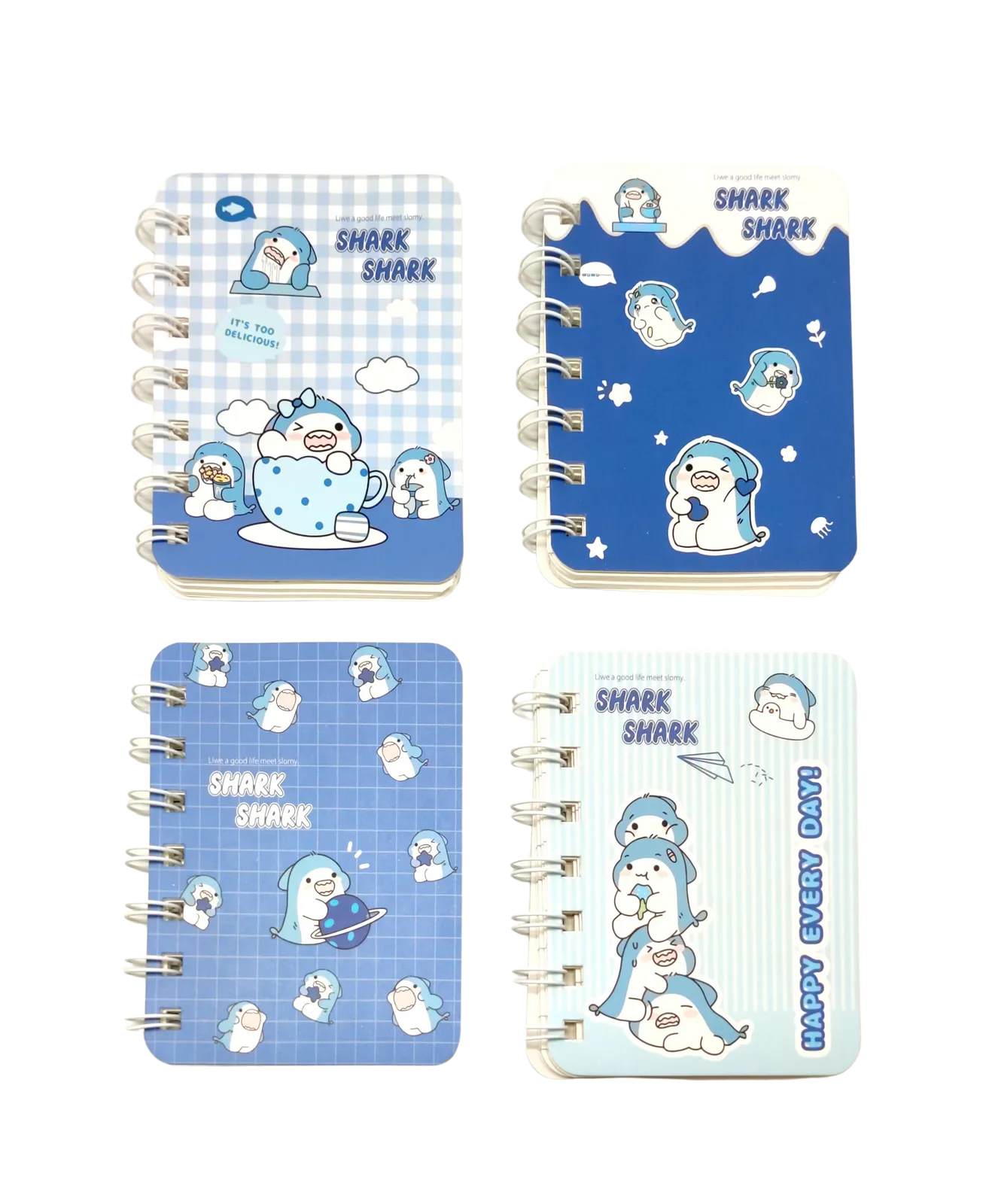 Cute Blue Shark Small Notebook