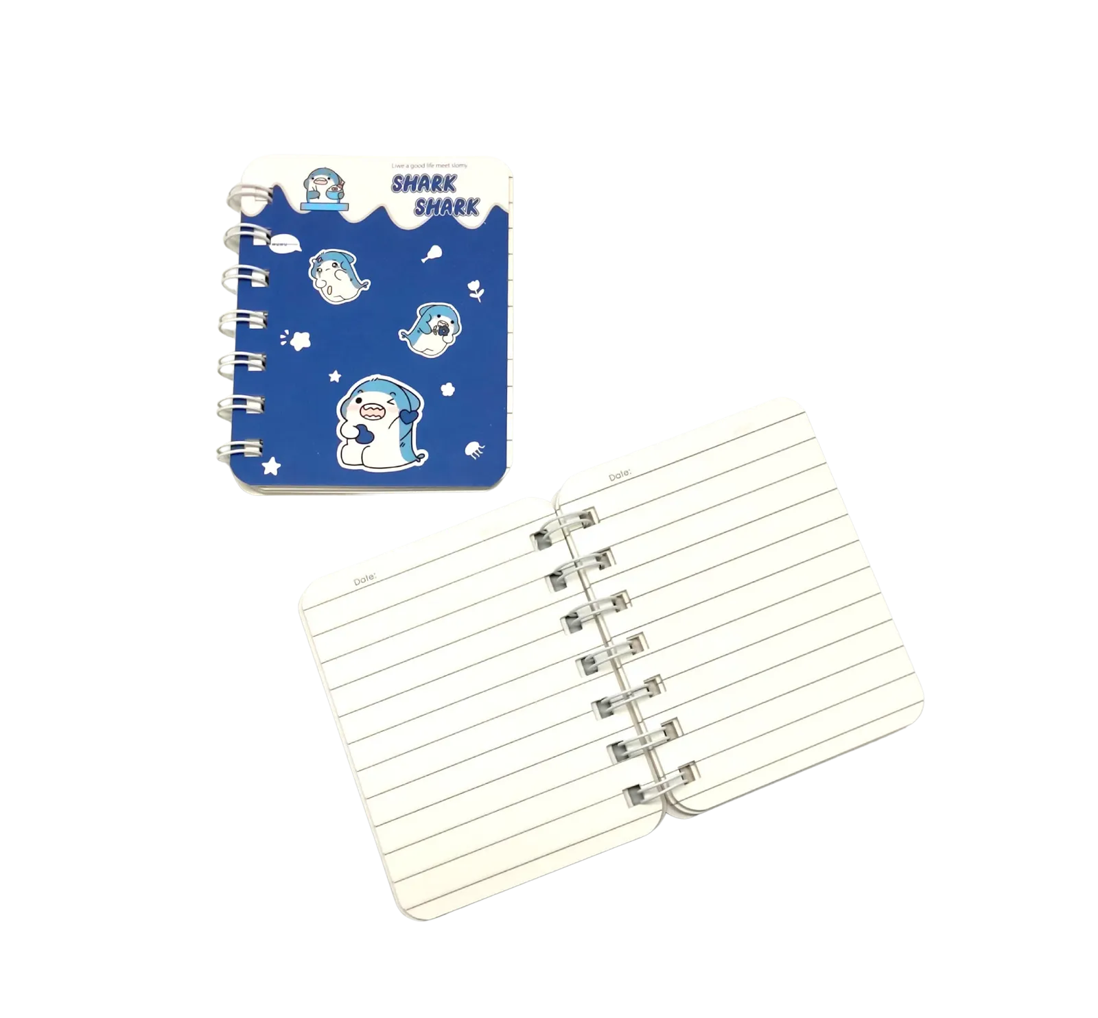 Cute Blue Shark Small Notebook