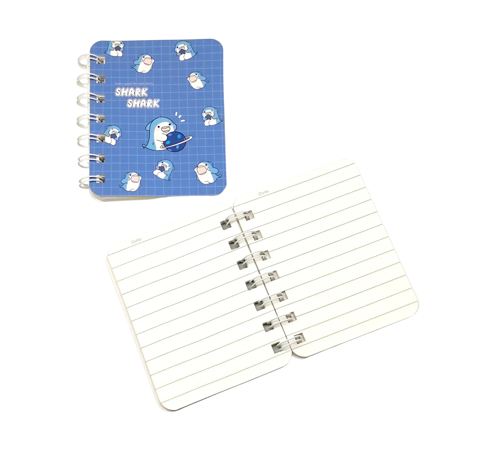 Cute Blue Shark Small Notebook