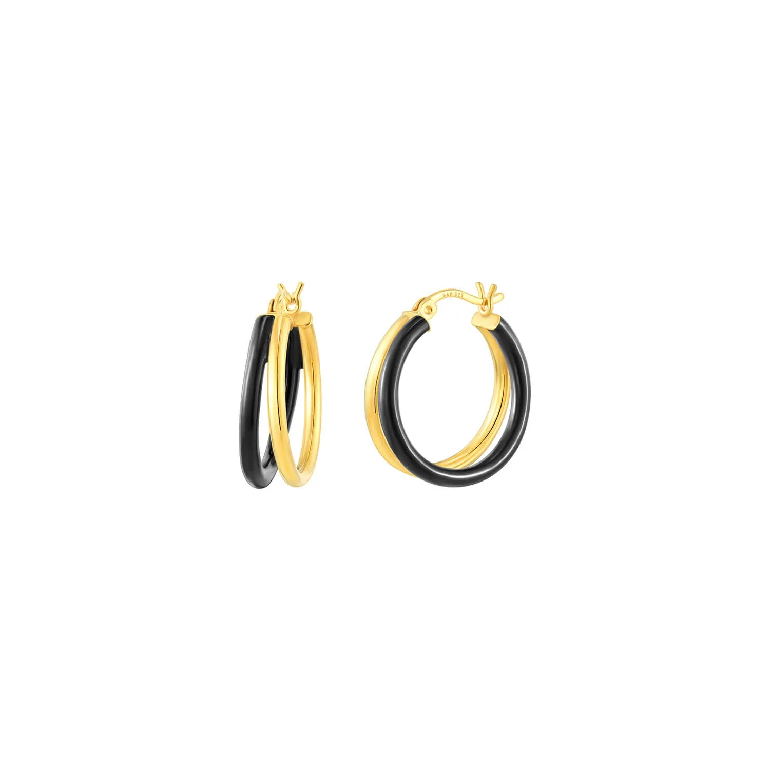 Enamel Double Hoop Earrings