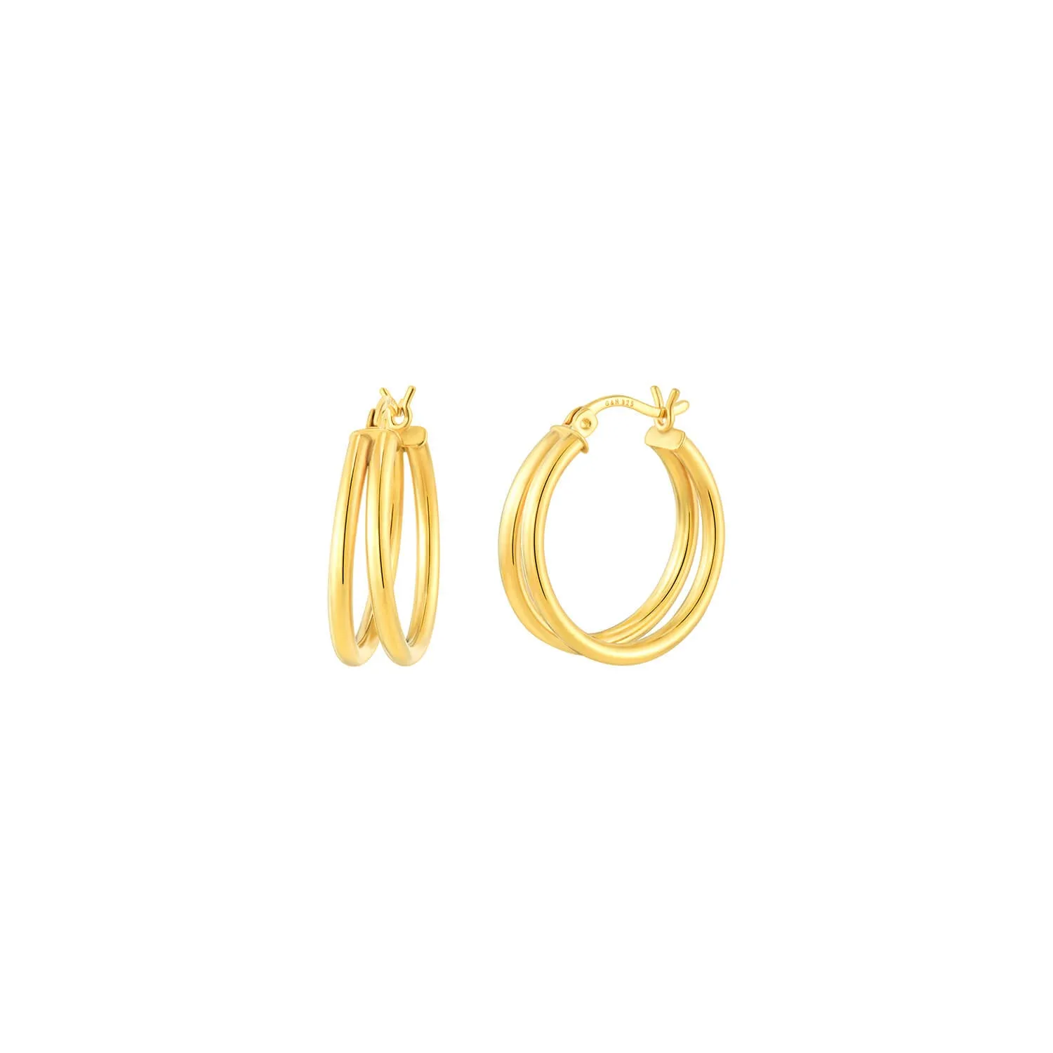 Enamel Double Hoop Earrings