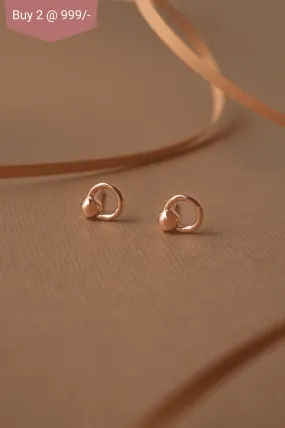 Entangled Circles Rose Gold Plated Mini Sterling Silver Stud Earrings