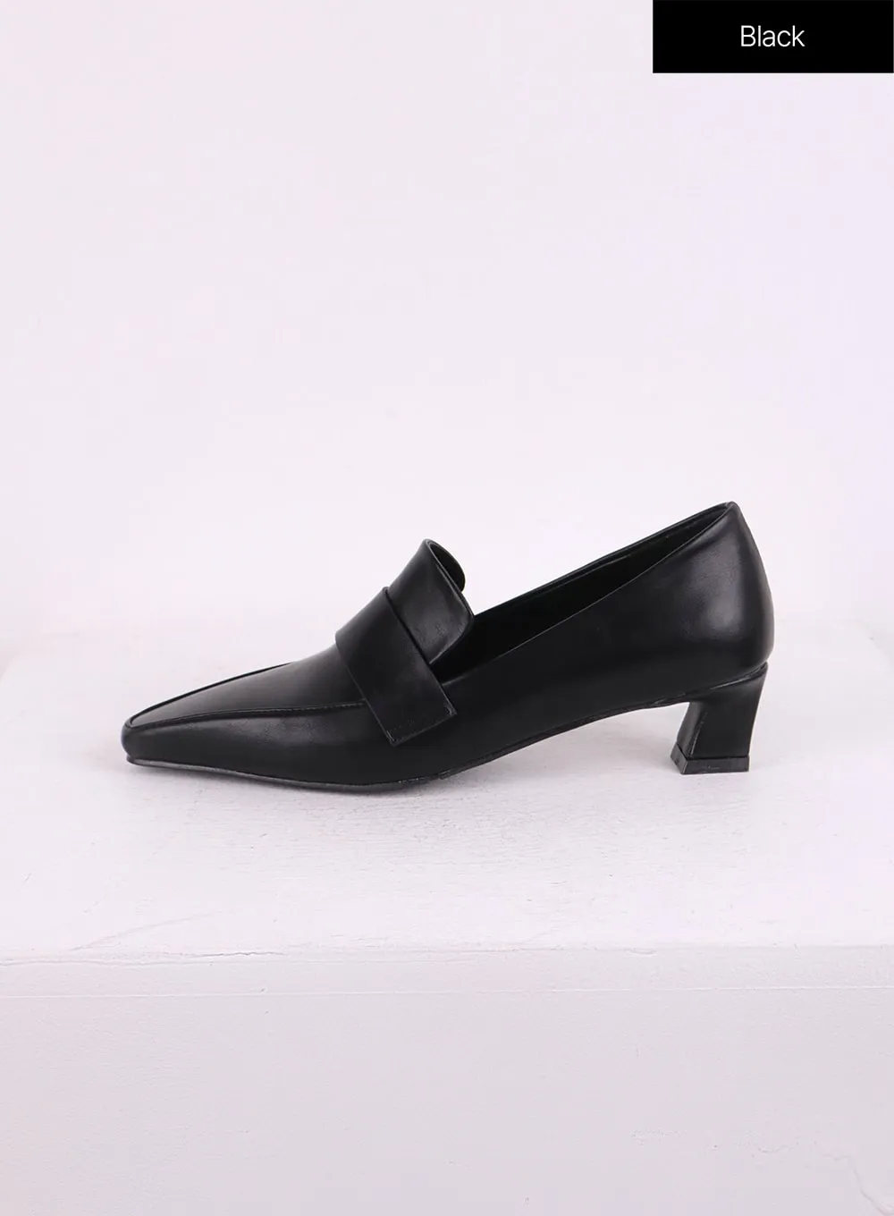 Faux Leather Loafer Pumps CJ426