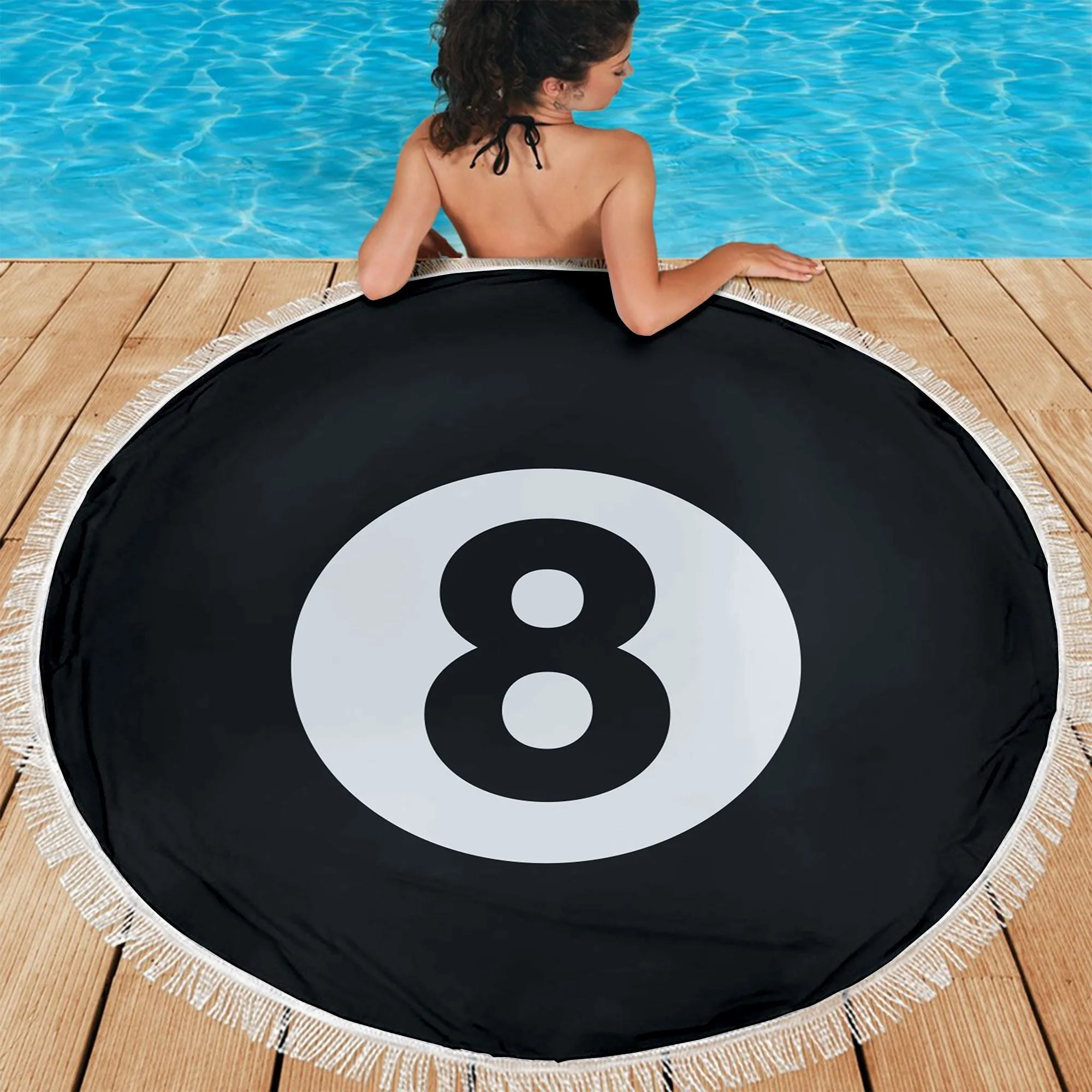 Gearhuman 3D 8 Ball Round Beach Towel