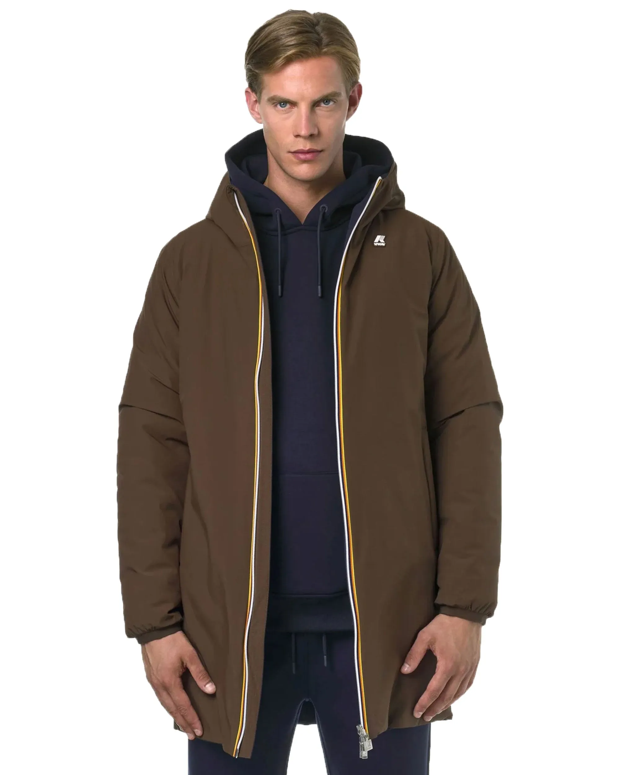 Giacca Uomo K-Way Jacob Warm Double Marrone Blu