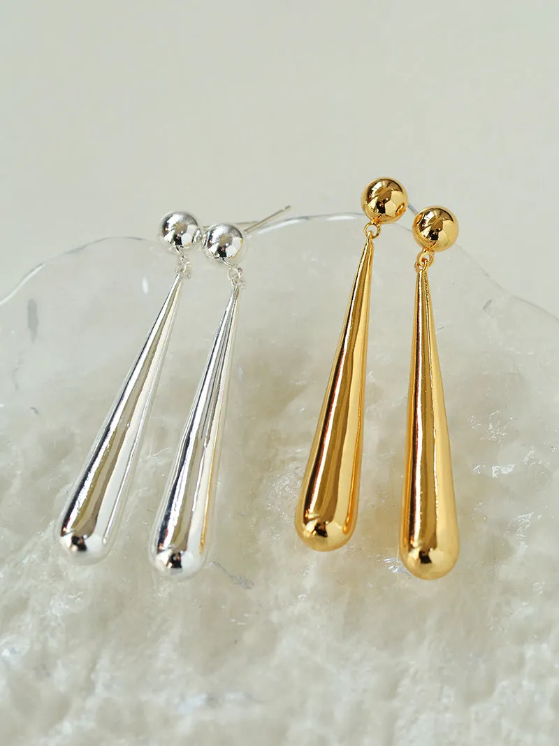 Gold Long Drop Earrings