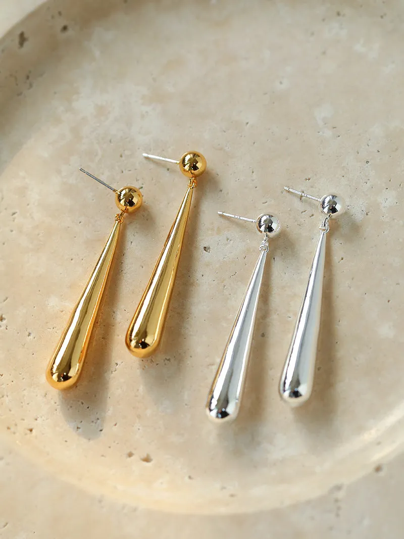 Gold Long Drop Earrings