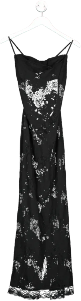 I AM GIA Black Leona Lace Maxi Dress UK XS