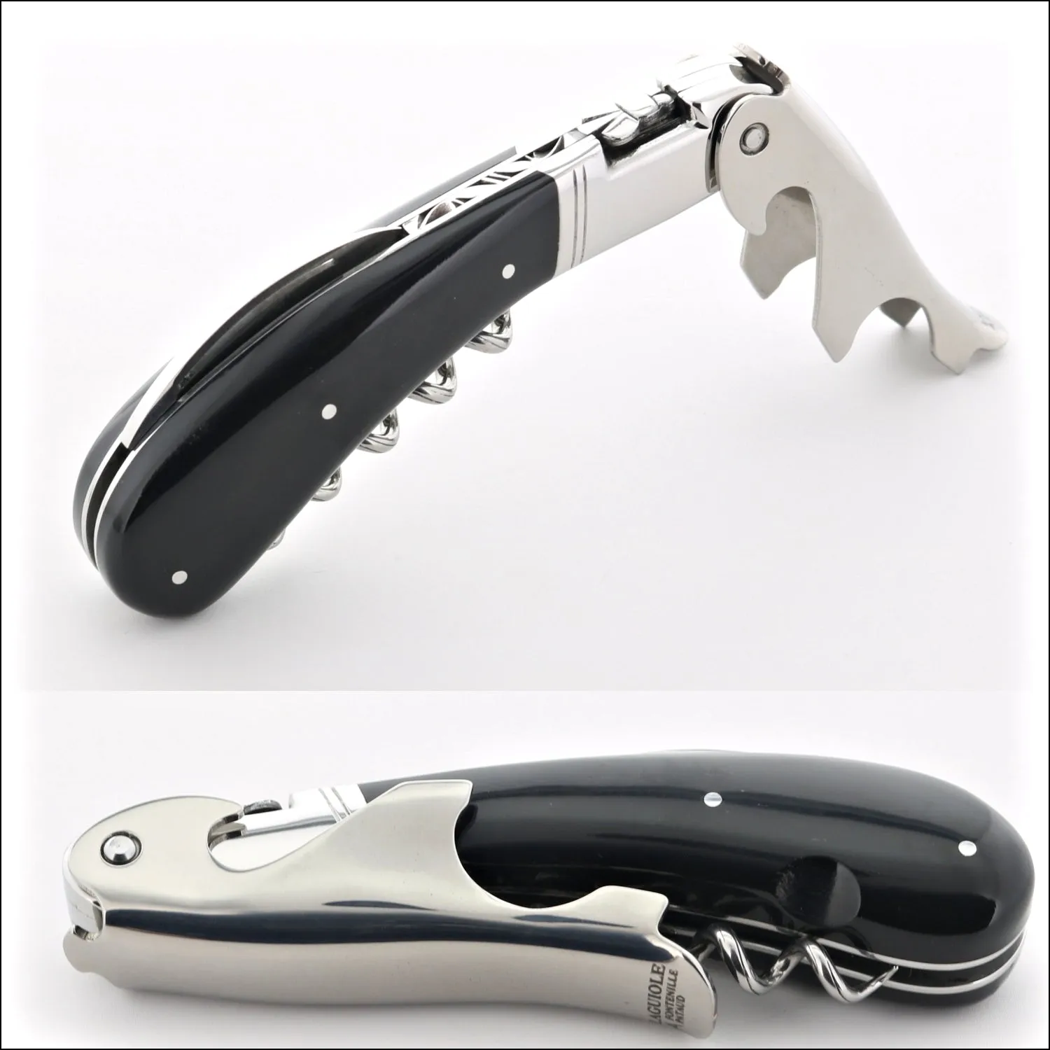 Laguiole Magnum Black Horn Tip Corkscrew - G