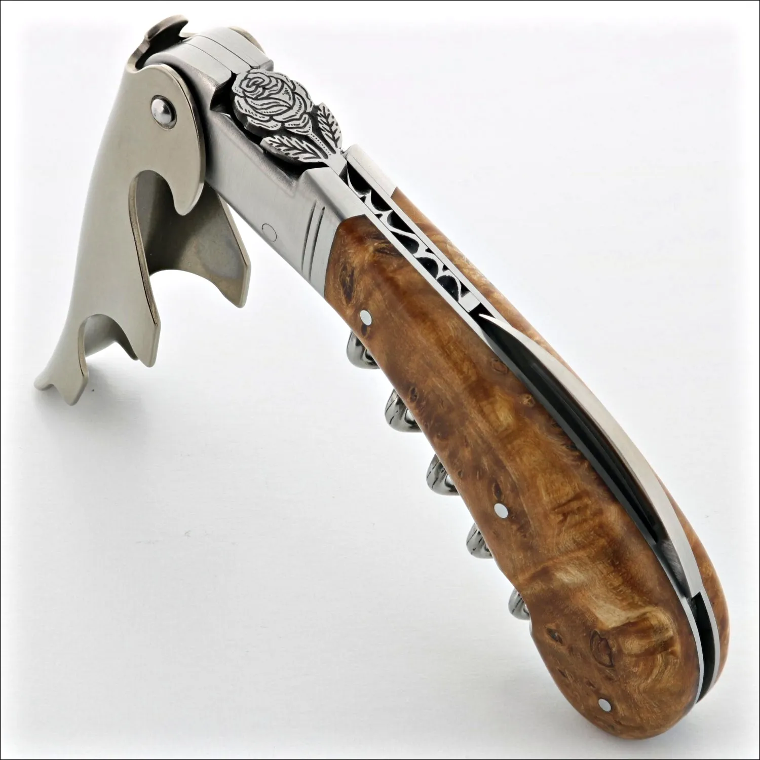 Laguiole Magnum Corkscrew Deco Rose - Amboyna Burl