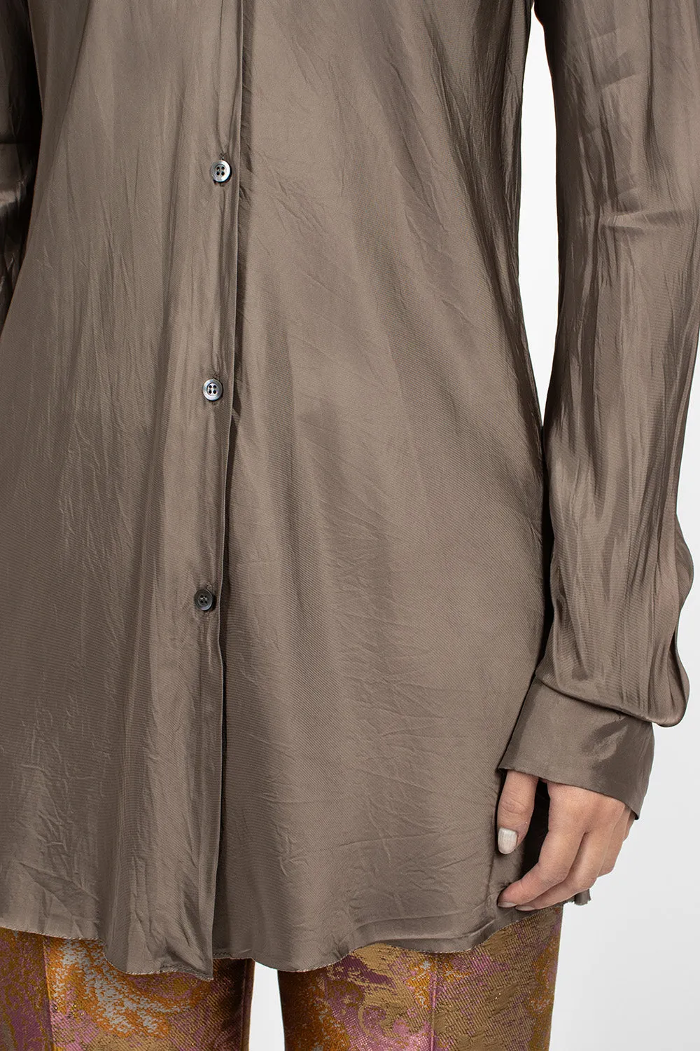 Long Viscose Shirt Grey