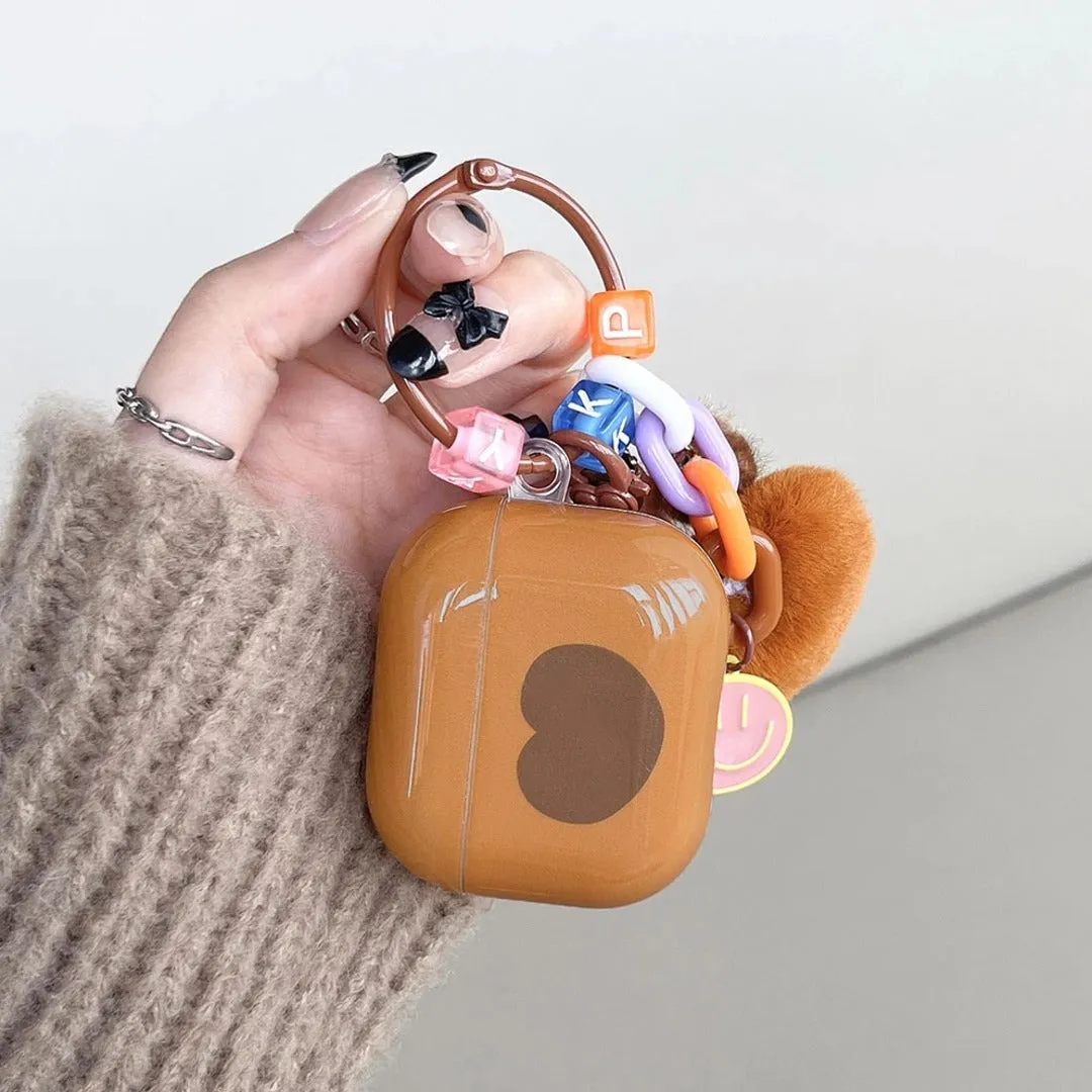 Luxury Heart Brown Case - Airpods