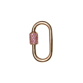 Marla Aaron 14k Yellow Gold Pink Sapphire Medium Stoned Lock