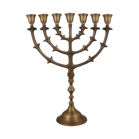 Menorah 7 Branch Menorah  Antique Replica Solid bronze 12 inches Bronze 7 Branches Menorah Candle Holder from Israel