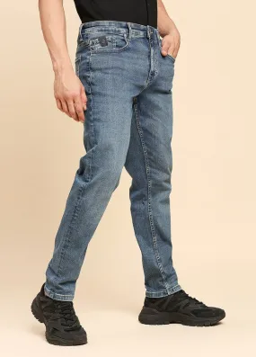 Mid Blue Premium Five Pocket Slim Fit Jeans