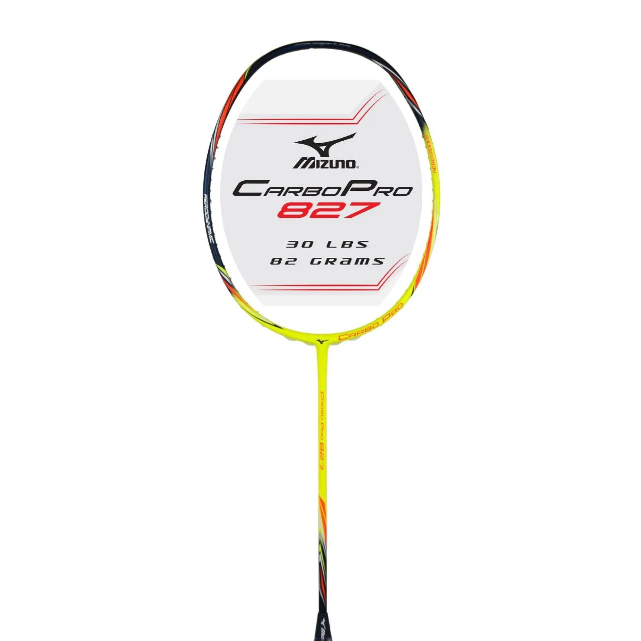 Mizuno Carbo Pro 827 Badminton Racket (Unstrung) - Navy/Neon Yellow