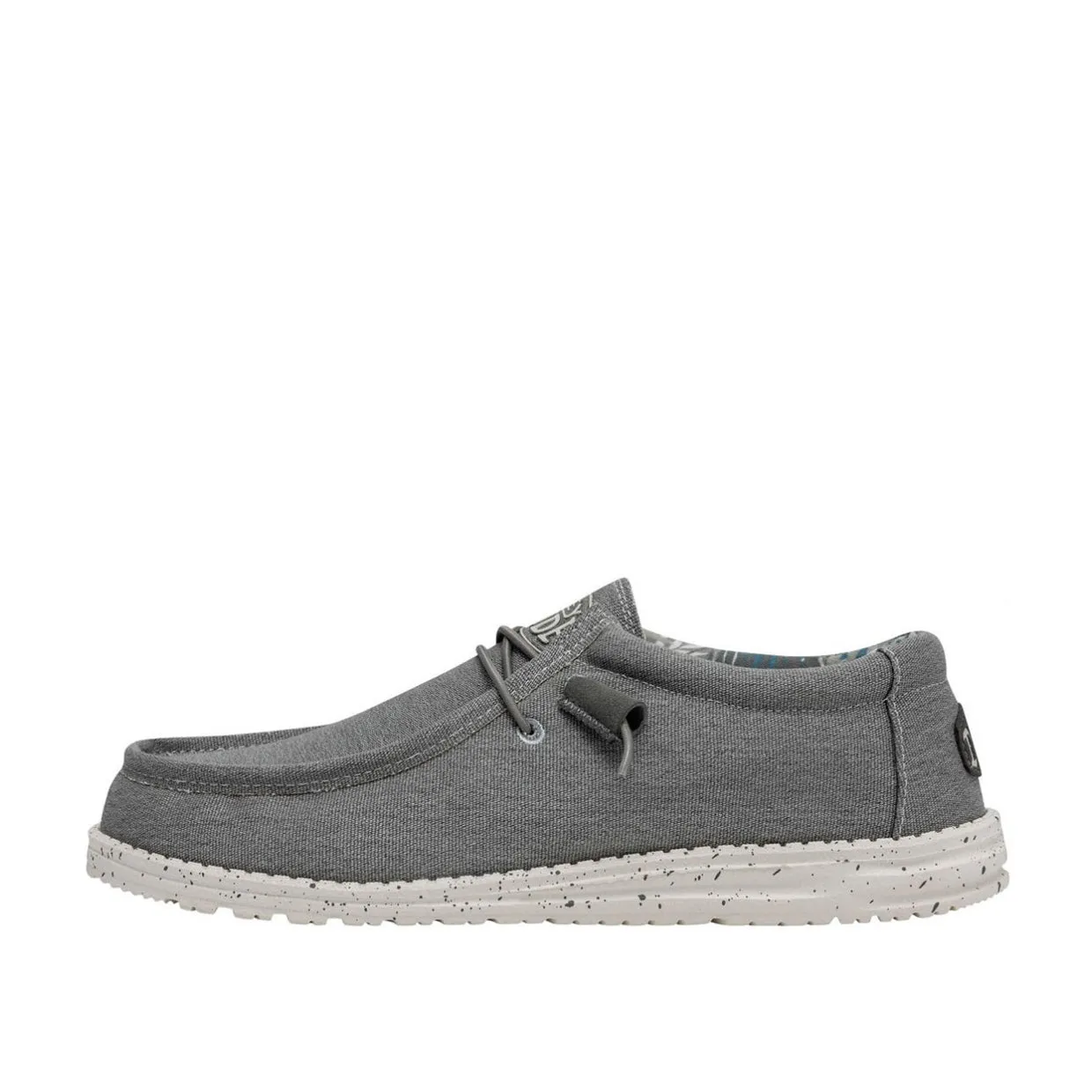 Mocassini Uomo Hey Dude Wally Stretch Canvas Grigio