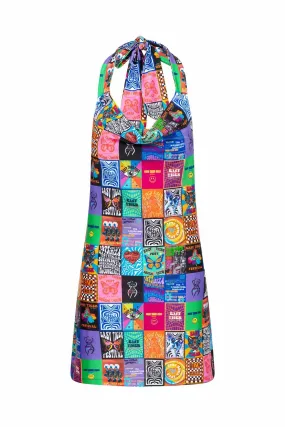 Nostalgia Scarf Dress In Poster Print