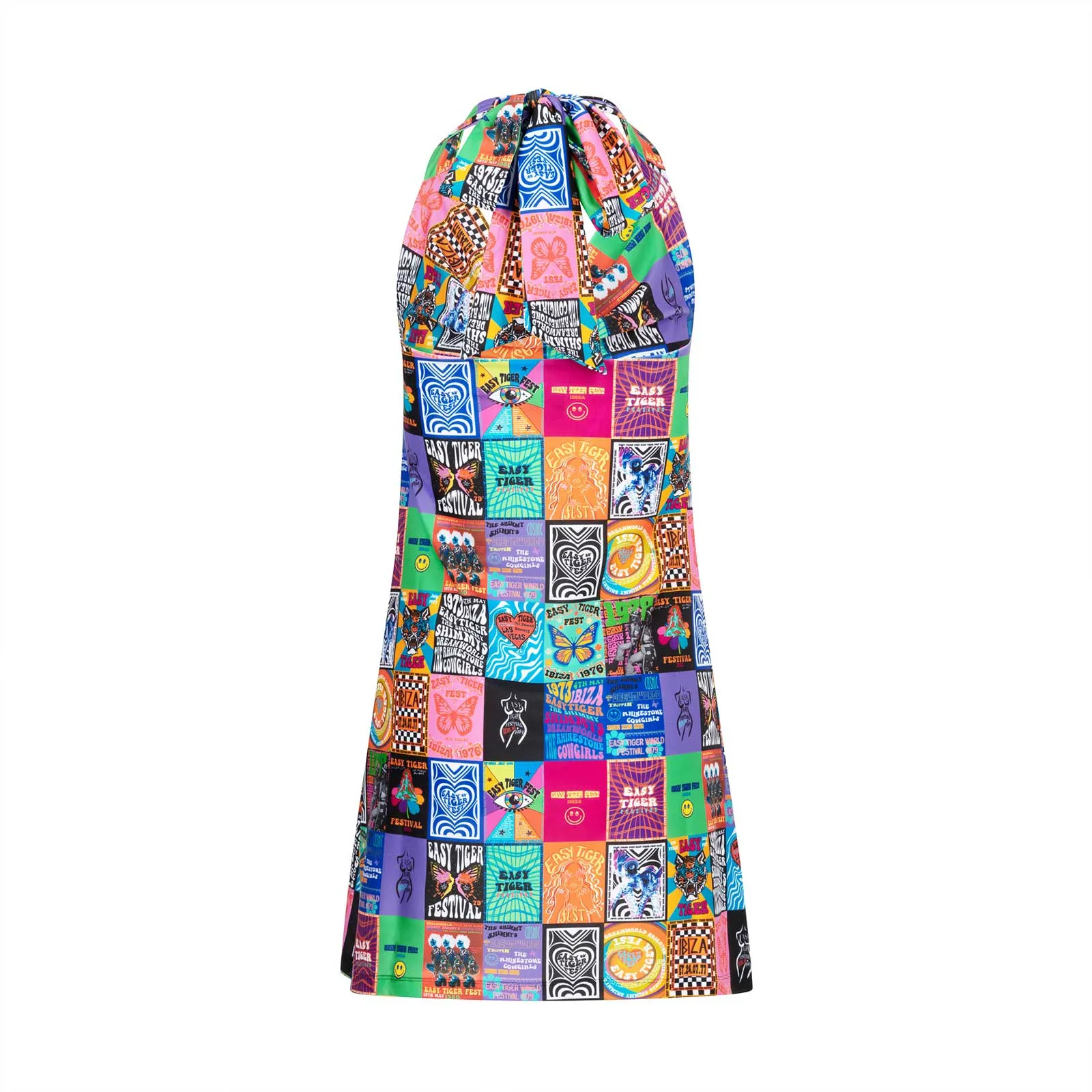 Nostalgia Scarf Dress In Poster Print