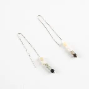 Ocean Jasper B&W Threader Earrings